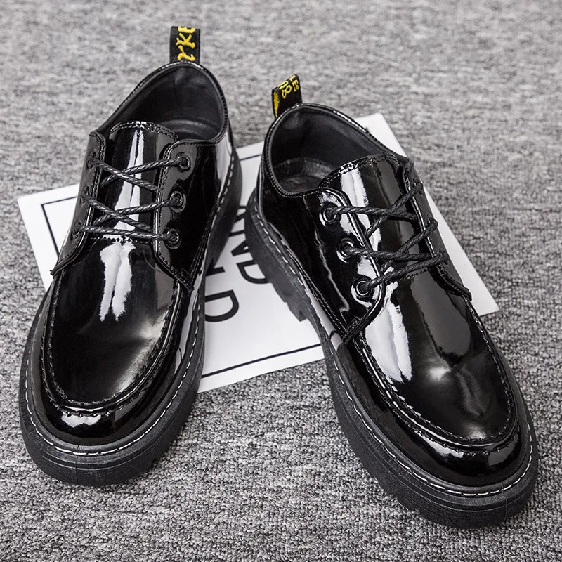 Весенняя Мужская обувь из натуральной кожи в стиле Харадзюку повседневные