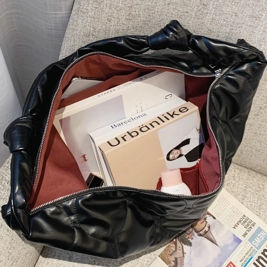 

Luxury Handbag Women Space Pad Cotton Feather Down Bag Big Tote Autumn Winter Shoulder Tote Bag Lady Bucket Crossbody Pack Bolsa