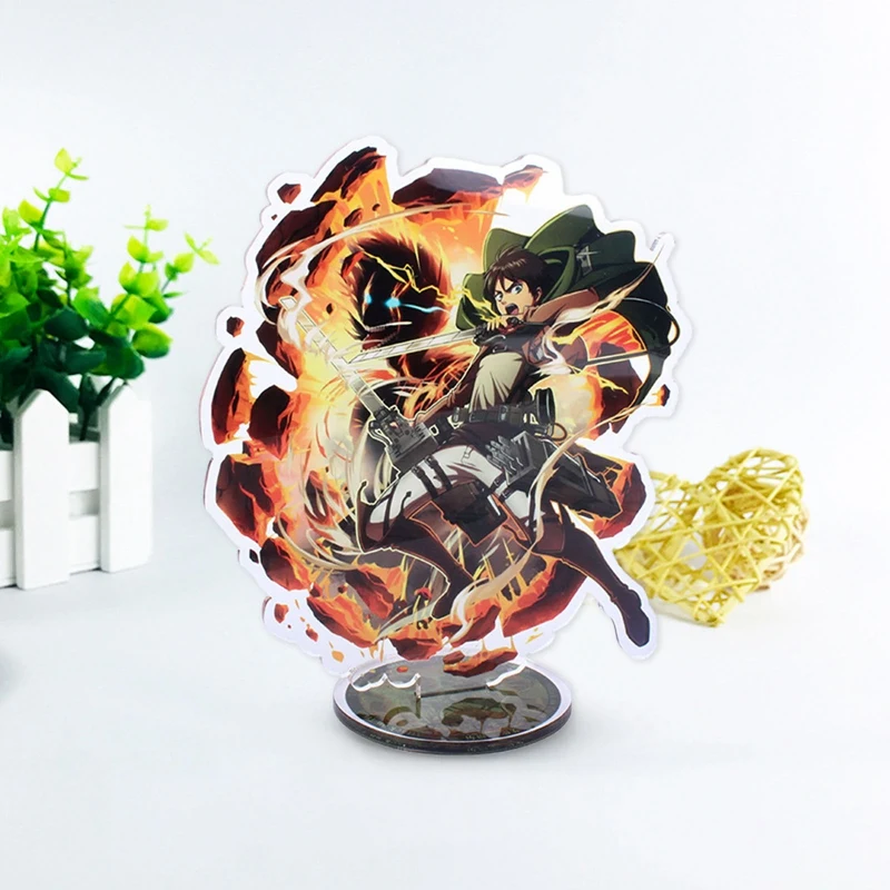 

Anime Attack On Titan Eren Yeager Acrylic Action Figure Stand Model Plate Desk Decor Cute Standing Sign Fans Gift