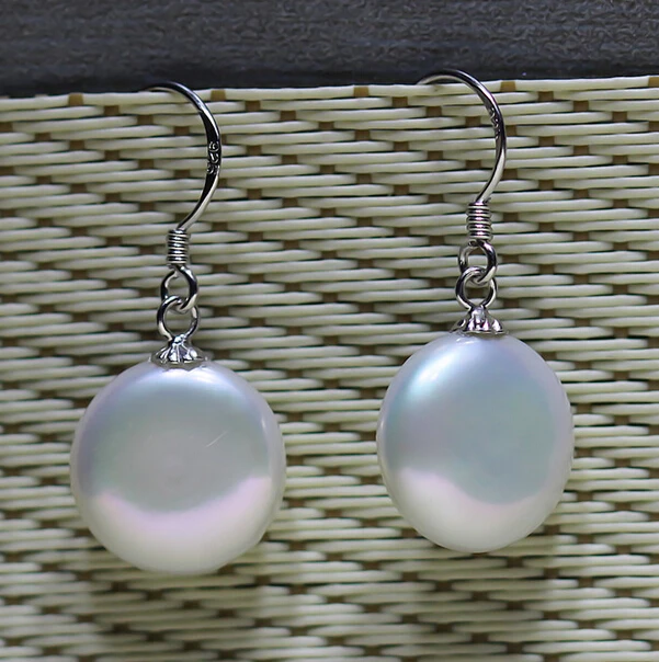 

13-14mm Baroque freshwater pearl earrings button Pearl Earrings