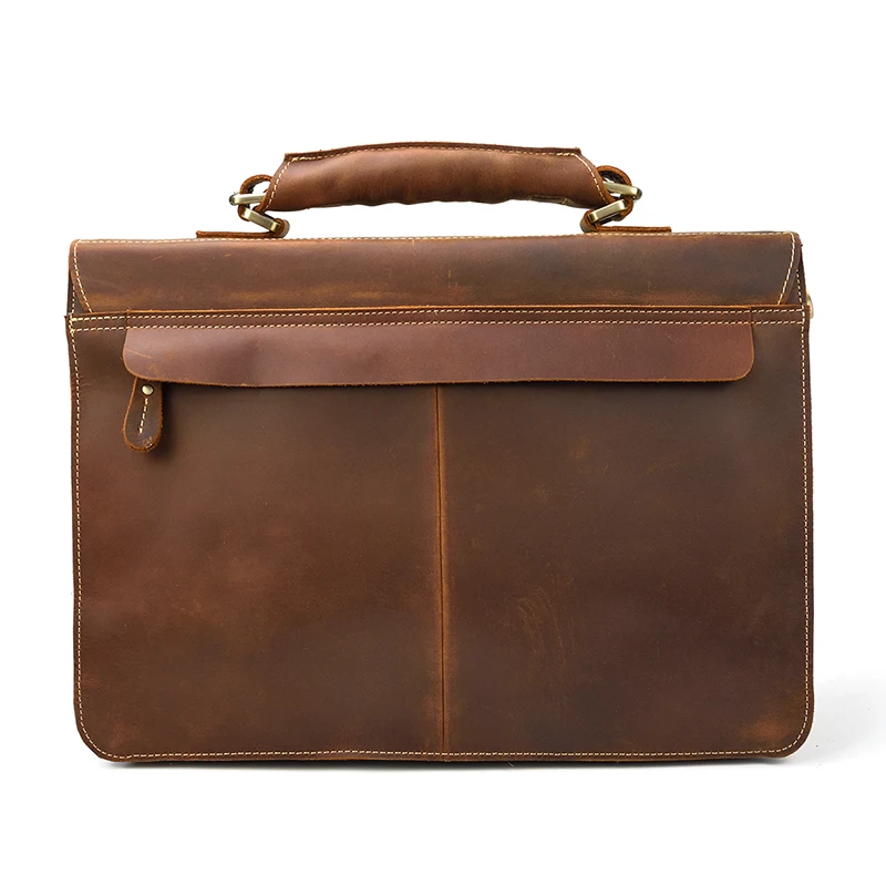Men Big Briefcase Bag Crazy Horse Leather Man Handbag Genuine Cow Messenger Male Laptop Business Office Shoulder bag | Багаж и сумки