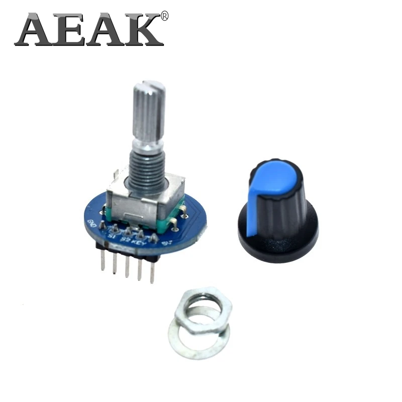 AEAK поворотный модуль кодировщика для Arduino кирпичный датчик разработки круглый аудио вращающийся Потенциометр ручка крышки EC11