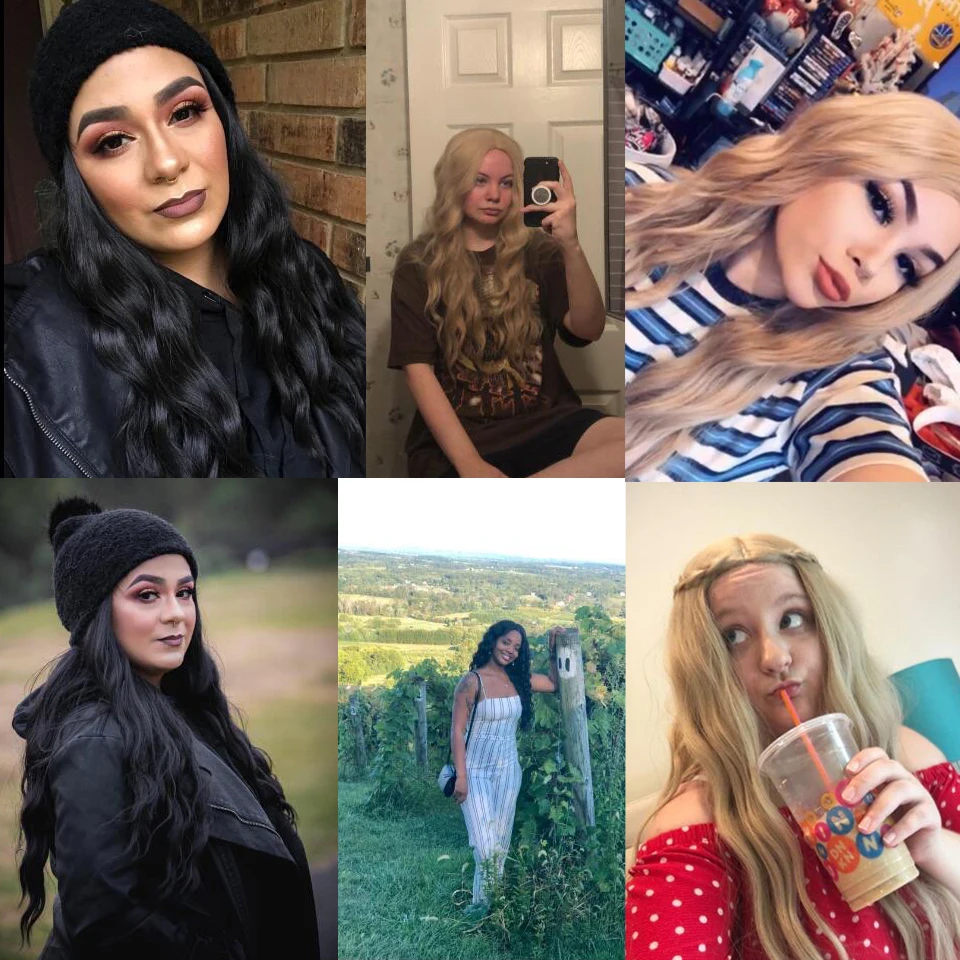 Парики для женщин из синтетических волокон FREEWOMAN черные естественные длинные