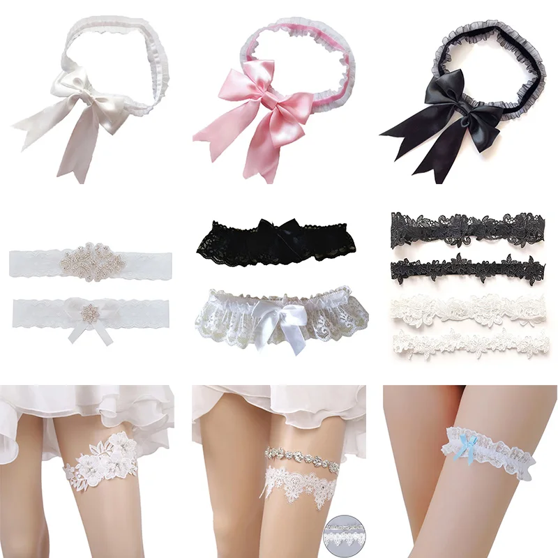

1Pc/1Pair Sexy Women Girl Lace Floral Bowknot Wedding Party Bridal Lingerie Cosplay Leg Garter Belt Suspender