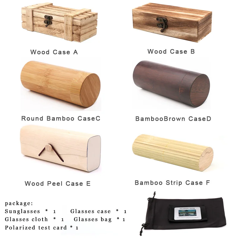 

Eyewear Women Polarized Handmade Natural Wood Glasses Male Sunglasses With Gift Box