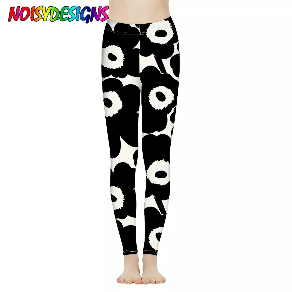 

NOISYDESIGNS Black Poppy Floral Design Printed Legging Sport Women Fitness High Waist Yoga Pants Gym Leggings Workout Activewear