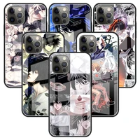 death note ryuk kira anime glass case for apple iphone 11 12 pro 7 capas for apple xr x xs max 6 6s 8 plus phone funda cover