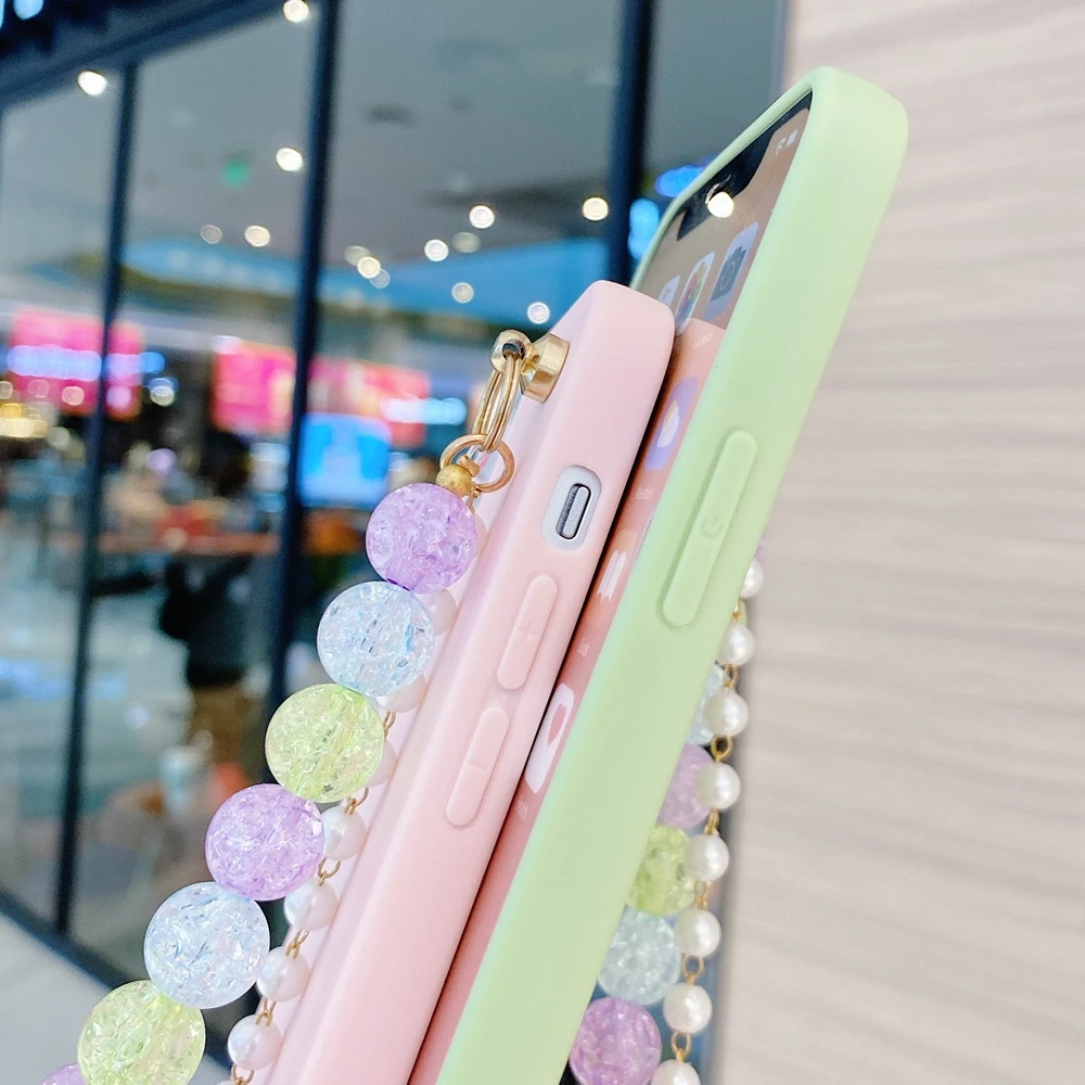 capa realme 7i x7 pro max case for funda oppo realme 8 7 6 5 pro 5i 6i 7i case 3d bead bracelet wristband silicone cover women free global shipping