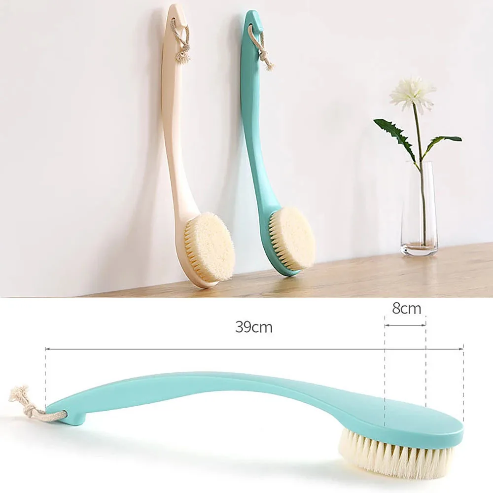 

Easy Brush For Back Scrubber Natural Bristles Shower Brush Long Handle Spa Soap Cleaner Body Exfoliating Cleaning Massage Brush