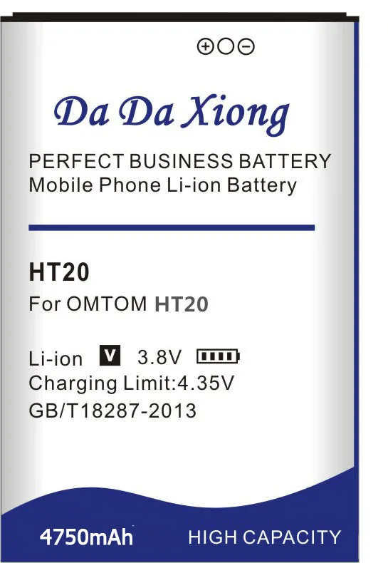 Da Xiong HT20 аккумулятор 4750 мАч аккумулятор для HOMTOM HT20/HOMTOM HT20 Pro батареи