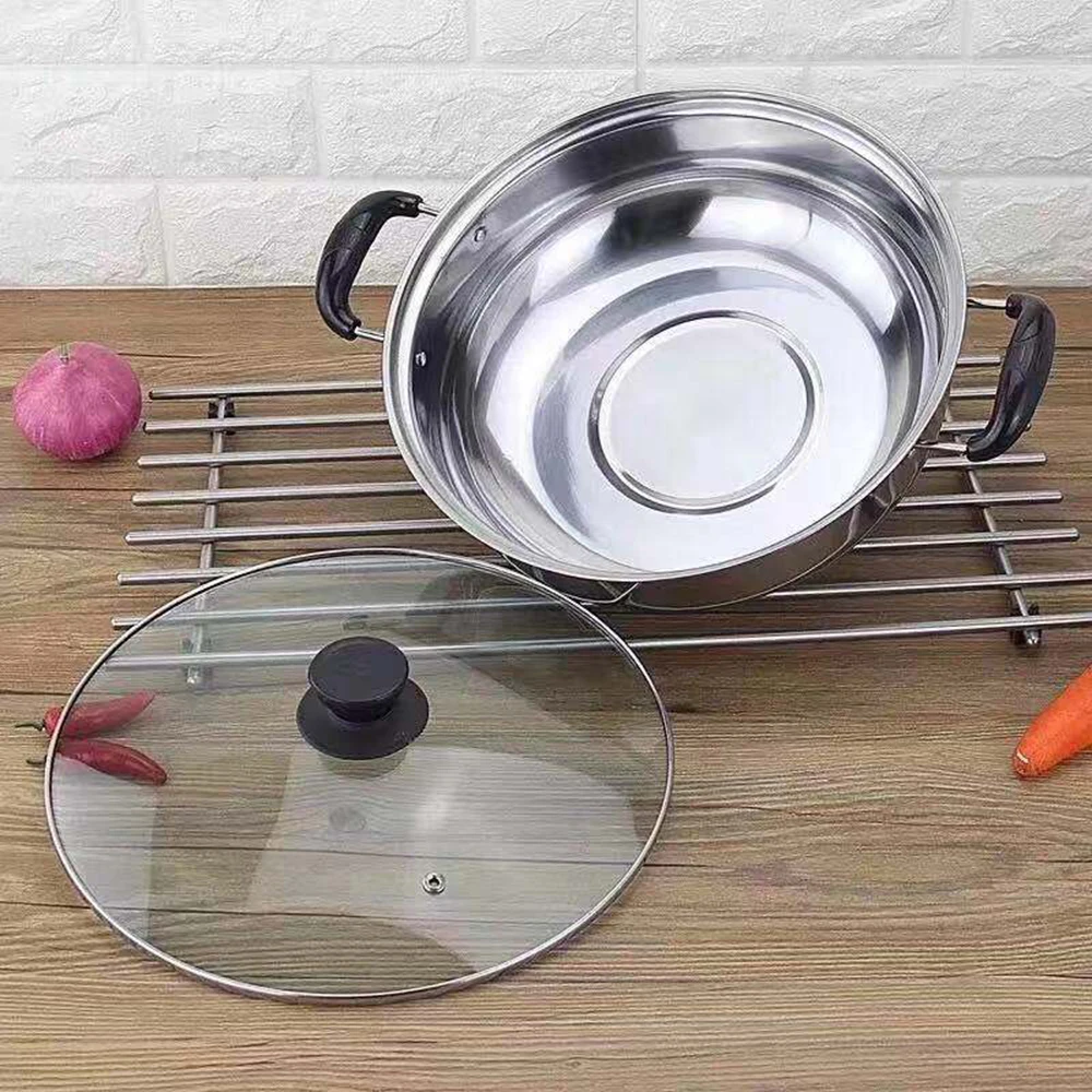 28 см Нержавеющая сталь кастрюли Пароварки утолщенные двойные котла 2 пароварка