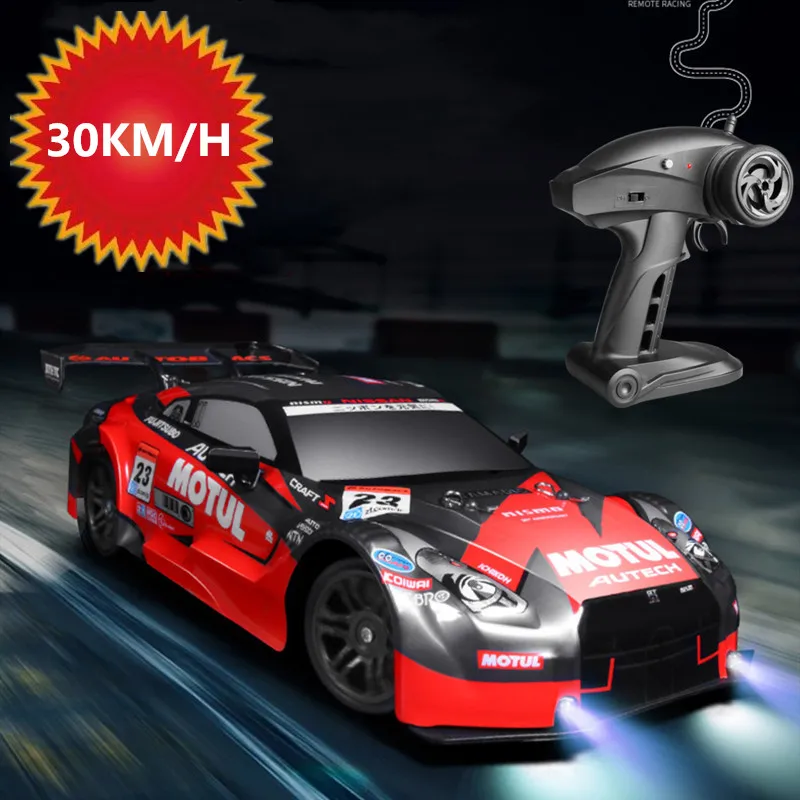 

30 км/ч 2,4G 4WD Высокая симуляция дрифта автомобильный гоночный автомобиль на радиоуправлении багги с выгрузкой фары амортизатор подвеска сме...