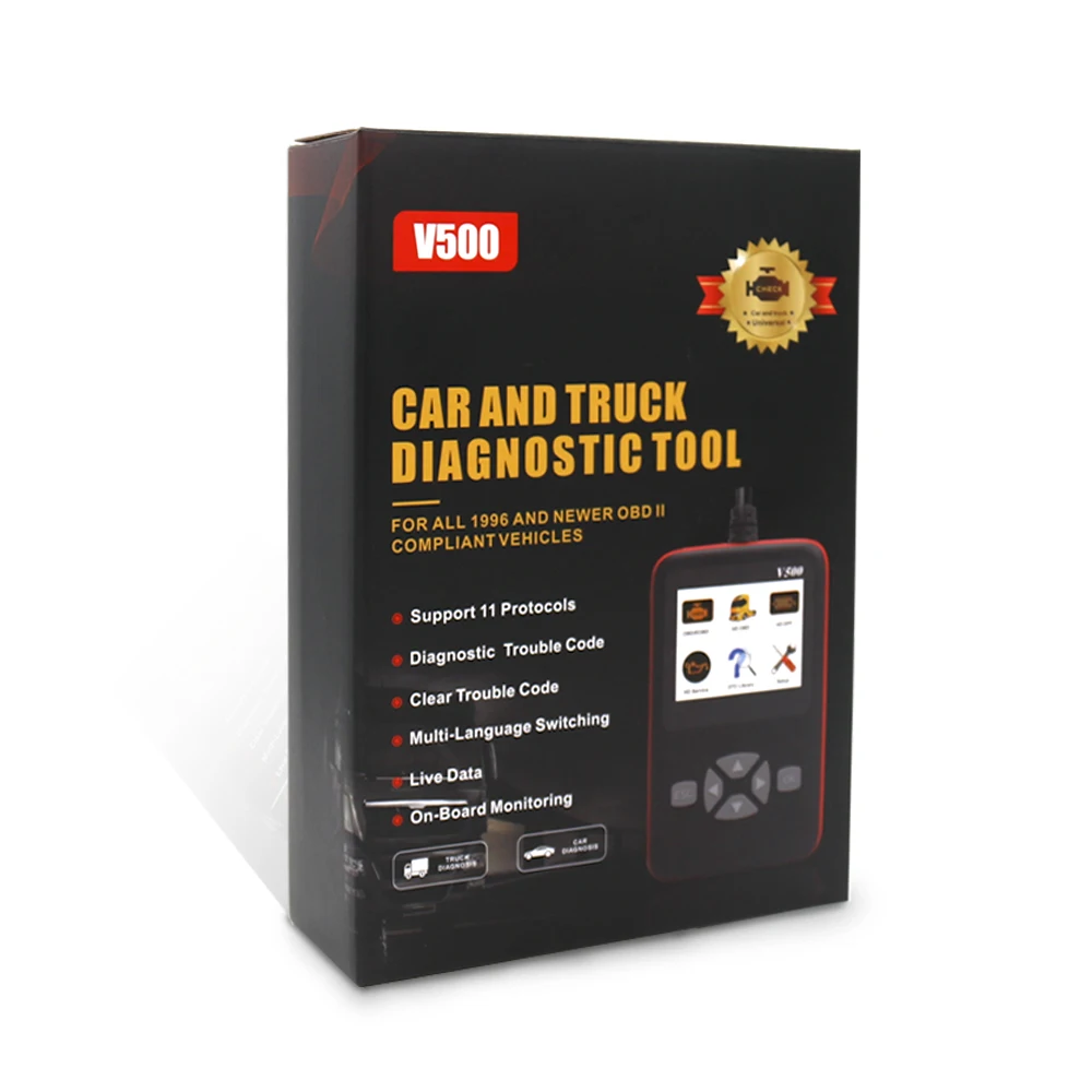 V500 OBD OBD2 диагностический сканер для автомобиля грузовика сверхмощный