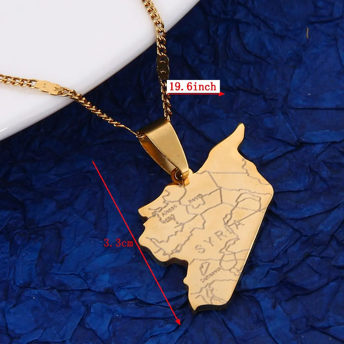 Ожерелья из нержавеющей стали в виде карты Сирии модные украшения