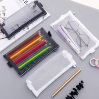 transparent clear file folder zipper pencil pouch pencil bag school supplies stationary internet celebrity recommended