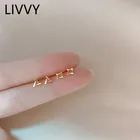 Серьги-гвоздики Женские квадратные, треугольник золотого цвета