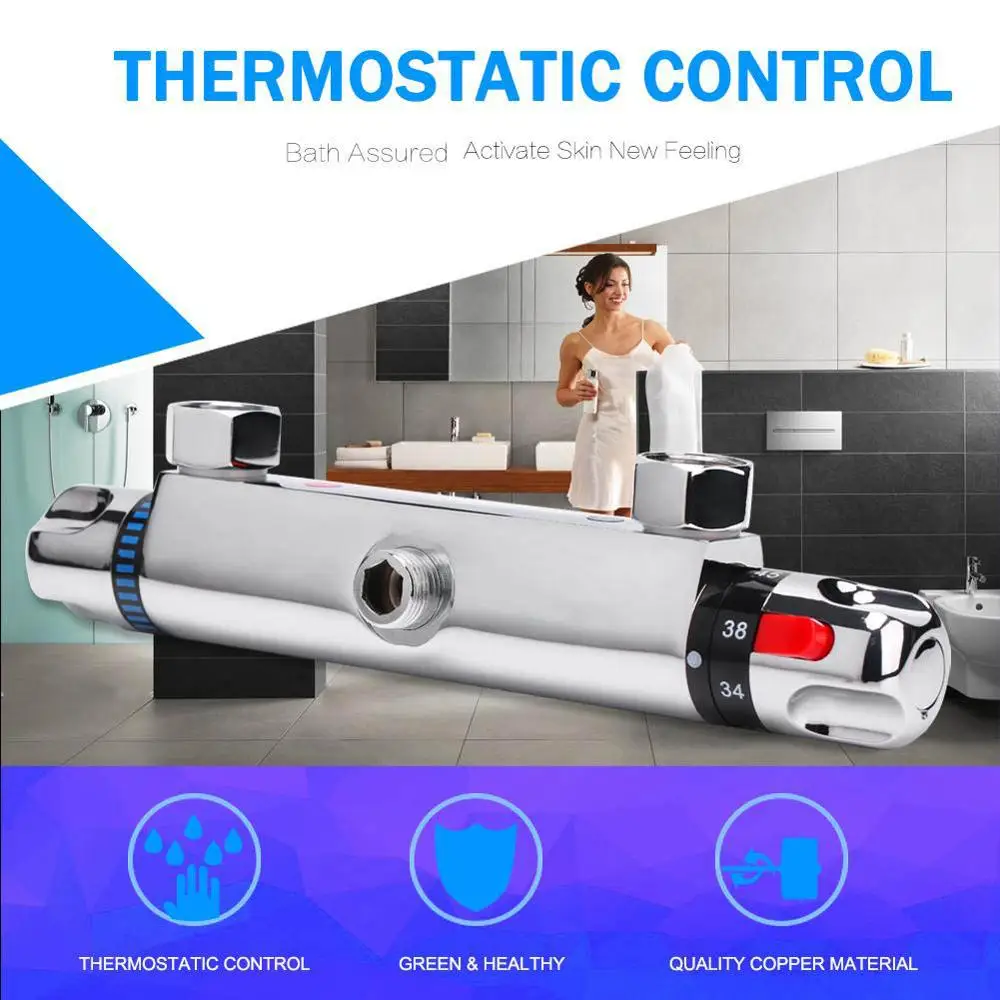 Современный хромированный Термостатический смеситель для душа сменный клапан