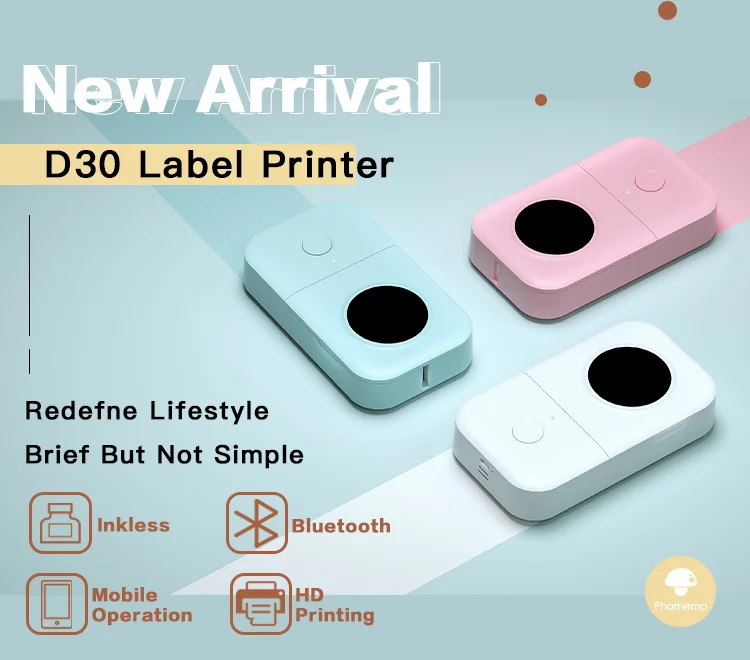 Phomemo D30 Label Printer Portable Thermal Handheld Compatible For Bluetooth Maker Sticker Machine Mini | Компьютеры и офис