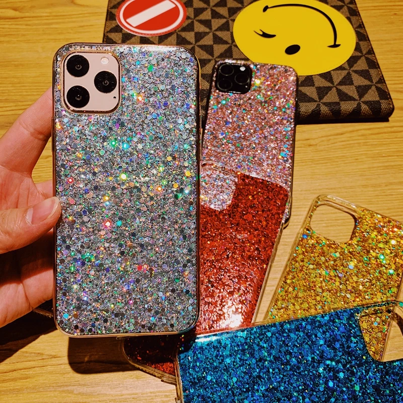 Блестящий Прозрачный мягкий силиконовый чехол из ТПУ для iPhone 6 6s 7 8 Plus 10 X XS XR 11 Pro