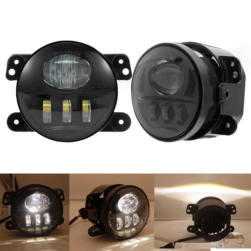 4 дюйма 30 Вт светодиодный головной светильник тумана DRL для Jeep TJ JK JKU Рубикон