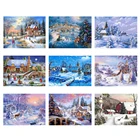 Полноразмерная алмазная живопись сделай сам, мозаика ручной работы, зимний пейзаж, вышивка крестиком, алмазная вышивка, искусство, Рождественский Декор, ландшафт