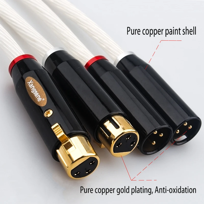 Hi-Fi 5N OCC посеребренный Hi-End баланс аудио подключение Золотой XLR Штекер кабель