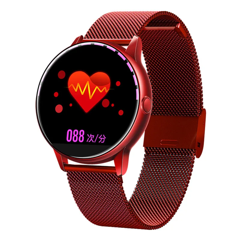 red metal Letike женские часы C009 AI модные часы Smart watch ips изогнутый цветной экран полный экран сенсорный Водонепроницаемый плавательный Фитнес трекер - Цвет: red metal