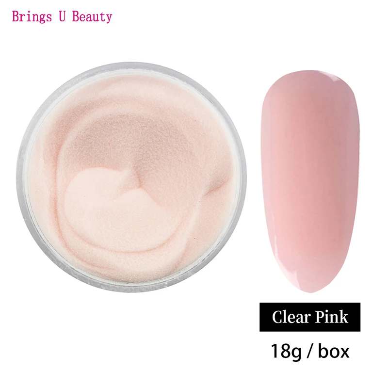 BU-18g-Clear Pink Очень тонкий, 18 г/кор., розовый, белый, телесный цвета, французский маникюр, погружной порошок, без лампы, для лечения Ногтей, Dip порошок, гель для ногтей, натуральный, сухой - Цвет: BU-18g-Clear Pink