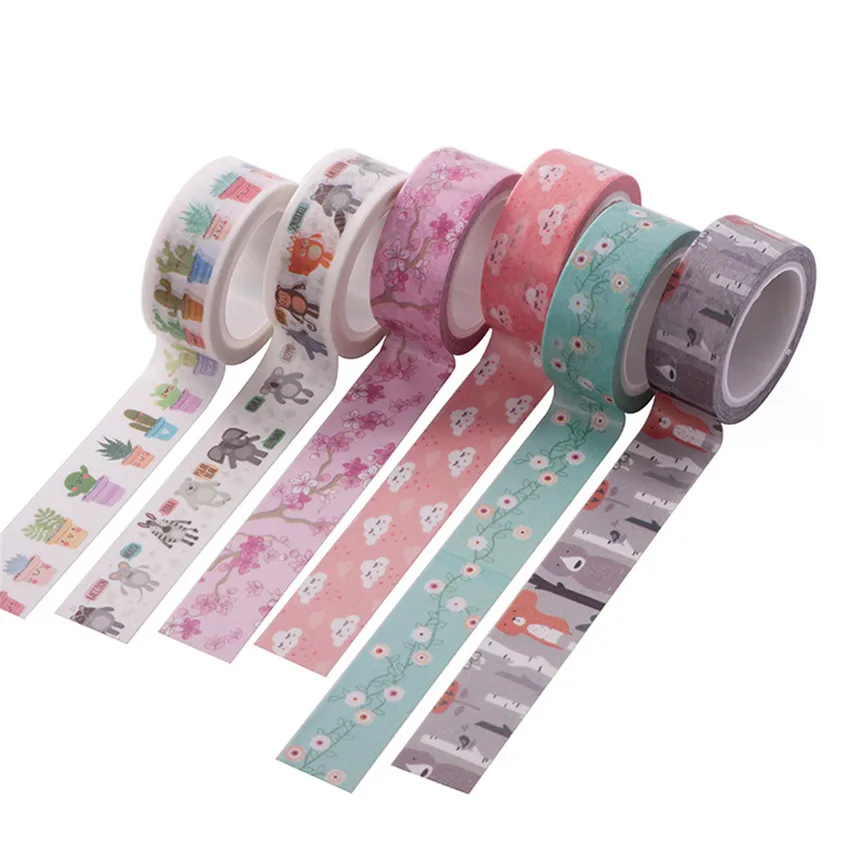 15MMx5M lovely tapes color Dividing Stickers border masking adhesive paper washi tape DIY Scrapbooking Hand account | Дом и сад