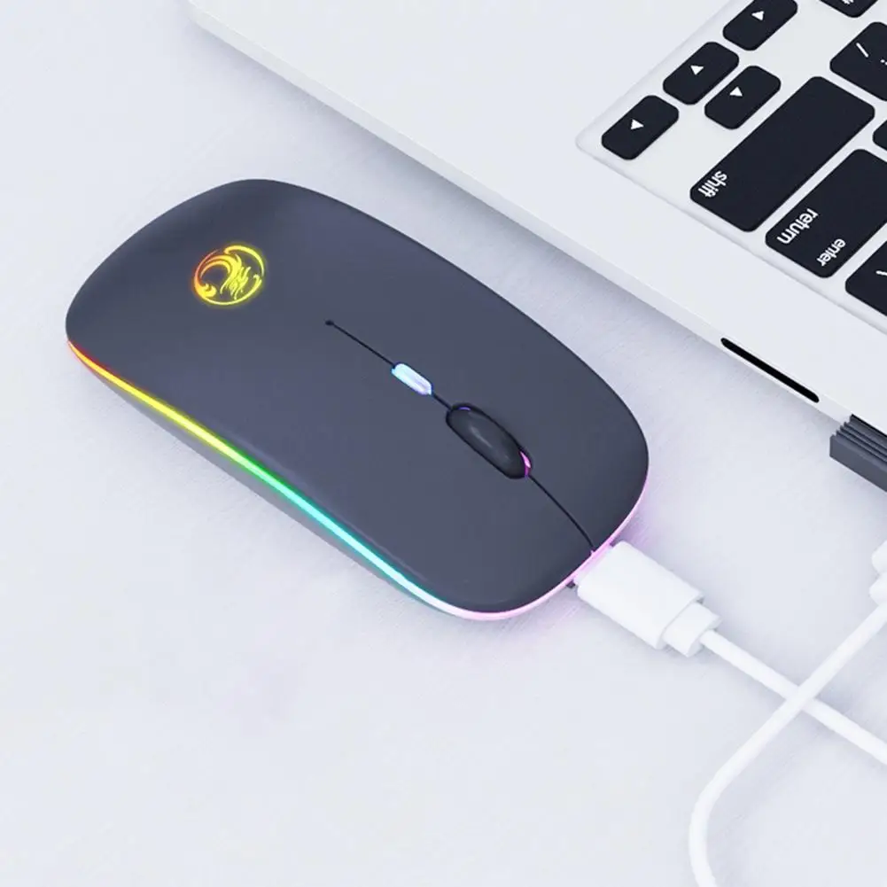 imice silent led wireless mouse rgb rechargeable mouse wireless computer backlit ergonomic gaming mouse for laptop pc free global shipping