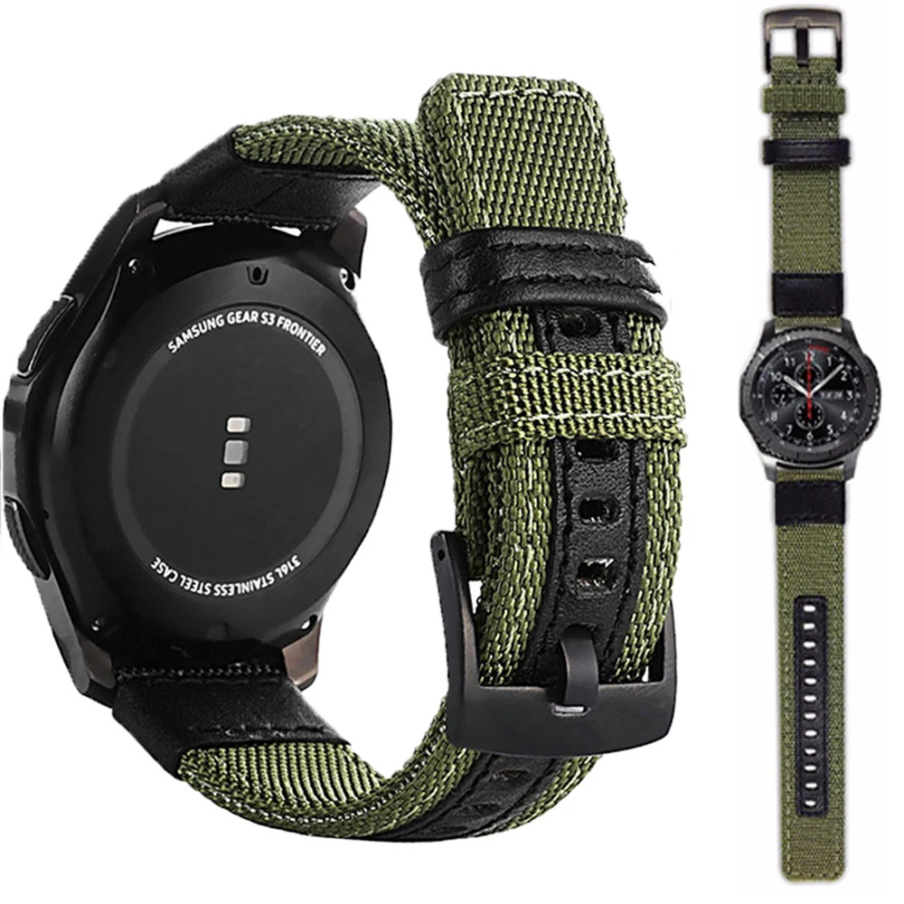 

strap For Galaxy watch 3 46mm band gear s3 Frontier Classic nylon 22mm 20mm WatchWoven Nylon Band for 20mm 22mm Wrist
