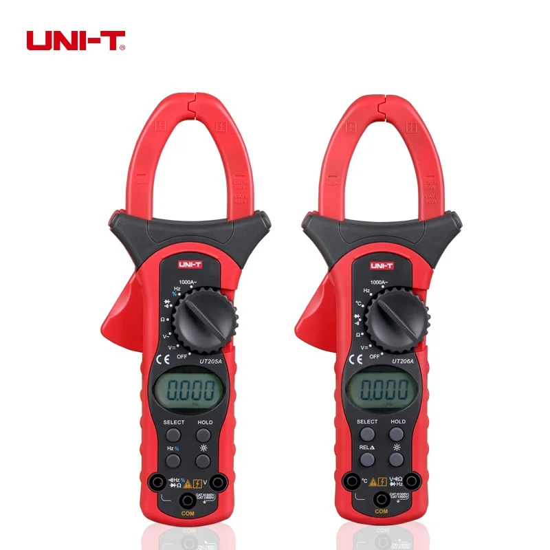Цифровые клещи UT205A/UT206A 1000A многометровые Авто диапазоны вольтметра с