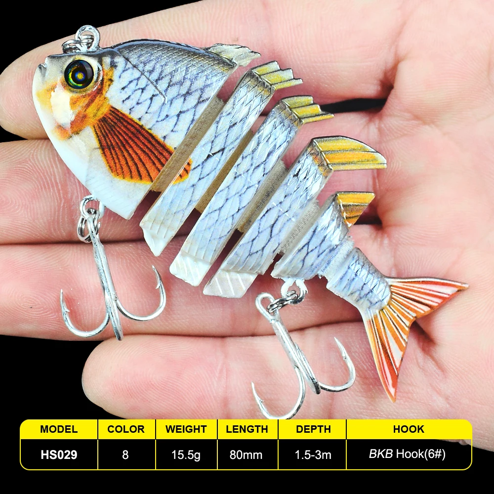 ILure рыболовная приманка 6 секций для рыбной ловли 8 см/14 г # хорошее качество крючок