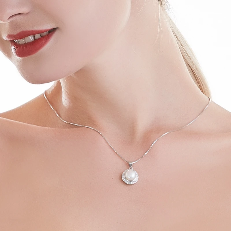 Женское Ожерелье с натуральным пресноводным жемчугом ожерелье из стерлингового