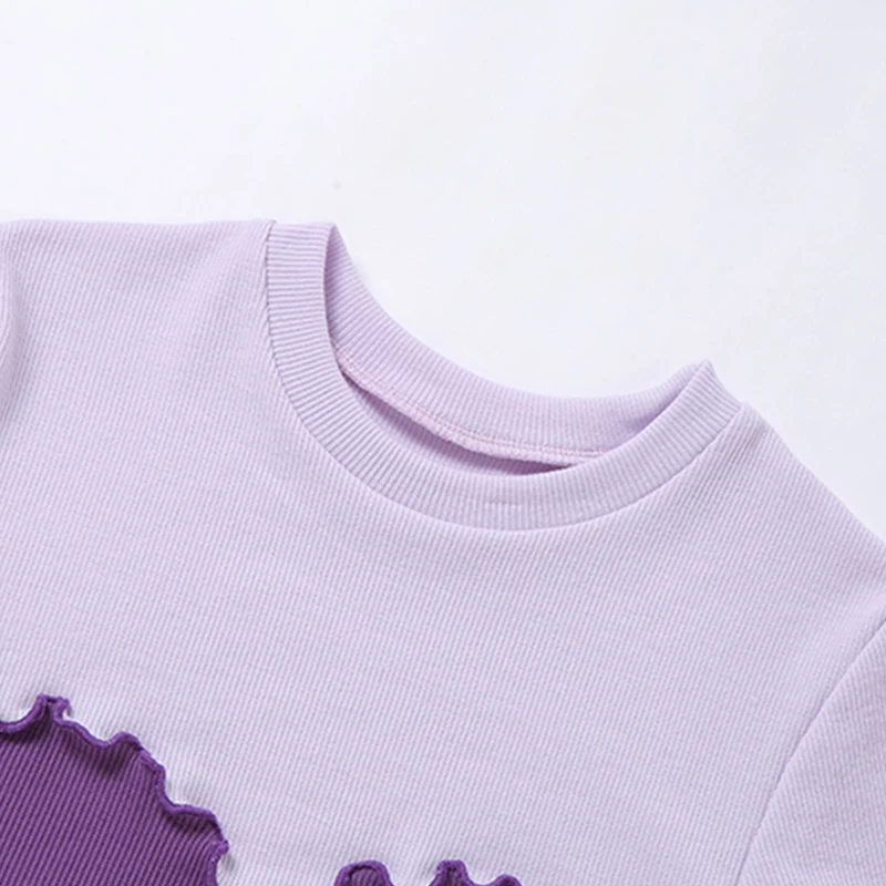 Женская футболка с круглым вырезом LVINMW повседневный короткий рукав оборками