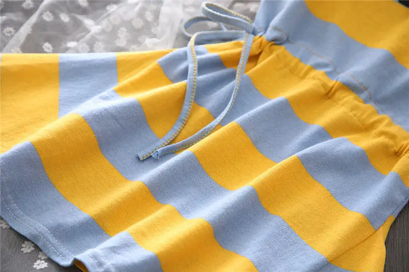 Summer Girl Dress For Girls Striped Cotton Casual Style Teenage Kids Clothes 6 7 8 10 12 13 Year | Детская одежда и обувь