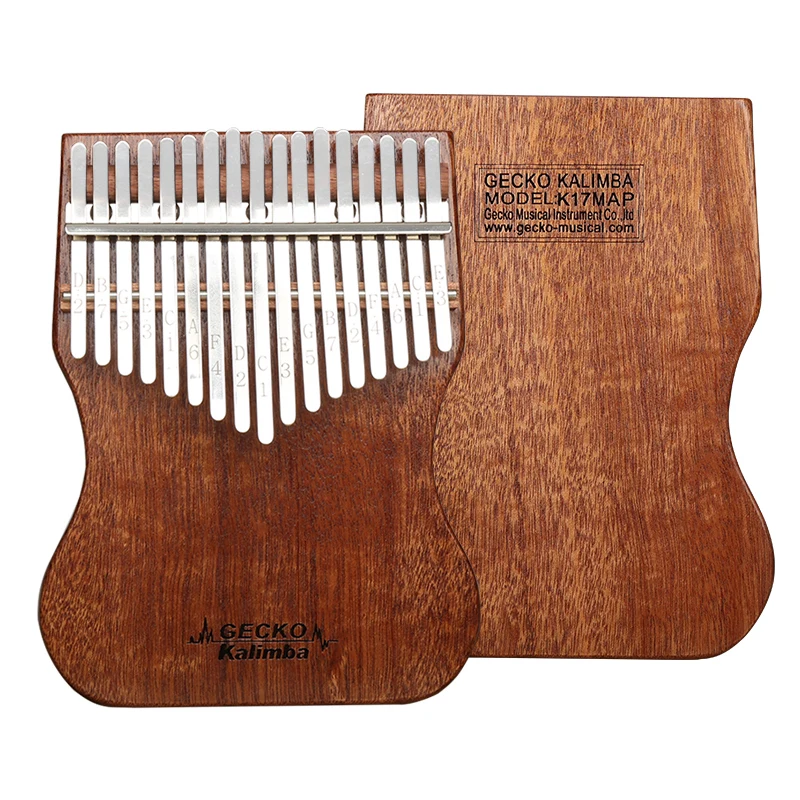 GECKO Kalimba 17 клавиш полный шпон корпус из твердого красного дерева с инструкцией и