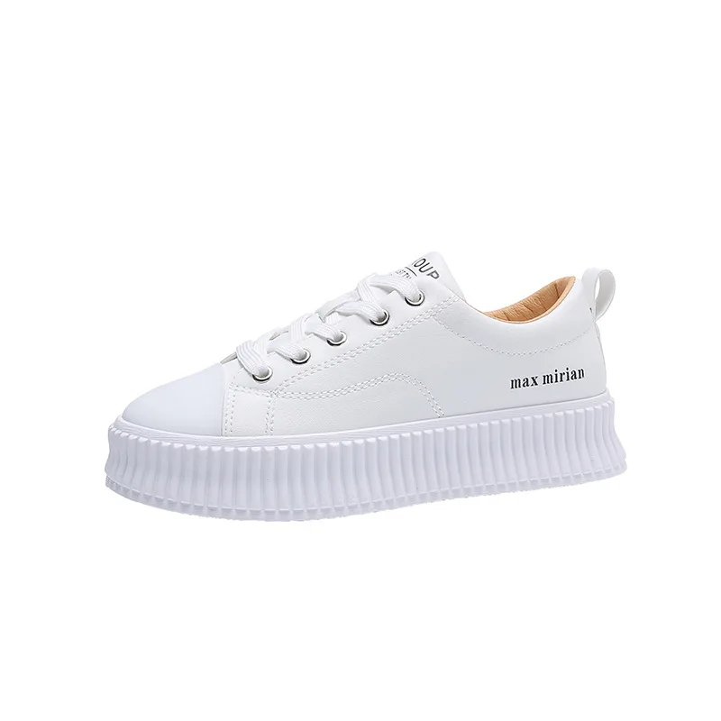 Fall 2021 new breathable white shoe female han edition ins tide sandals increased thick bottom loafers BF - 009