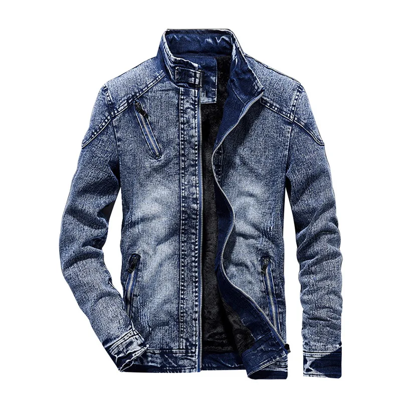 SFIT 2020 прошитая джинсовая куртка мужская приталенная мотоциклетная одежда в