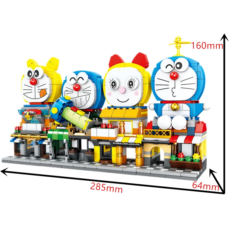 Street View City Super Bros Doraemons Shop Store Architecture Building Blocks Sets Bricks Kids Kits Movie Animation Game | Игрушки и