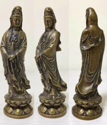 Guanyin Коллекционная старинная ручная работа тибетская бронзовая вырезанная