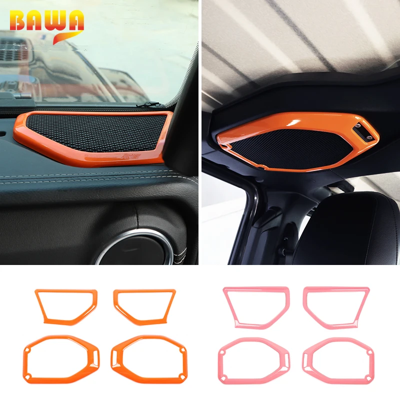 

BAWA 4 шт./компл. ABS A-pillar/Накладка на крышу клаксон для Jeep Wrangler JL 2018 2019 2020 наклейка для внутренней отделки