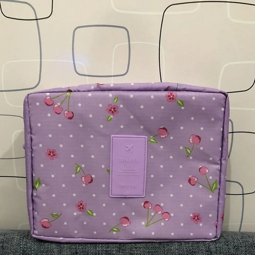 purple cherry Женский косметический корейский органайзер для путешествий, многофункциональная косметичка - Цвет: purple cherry