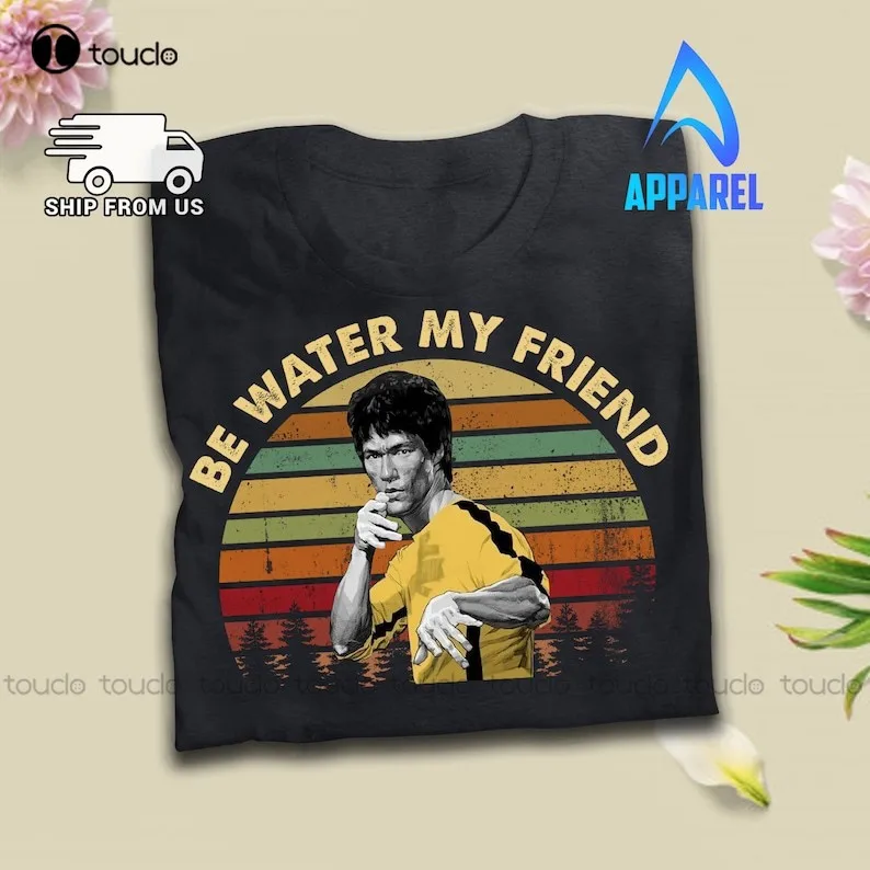 

New Be Water My Friend Vintage T Shirt Bruce Lee Inspired T-Shirt Men Tshirt