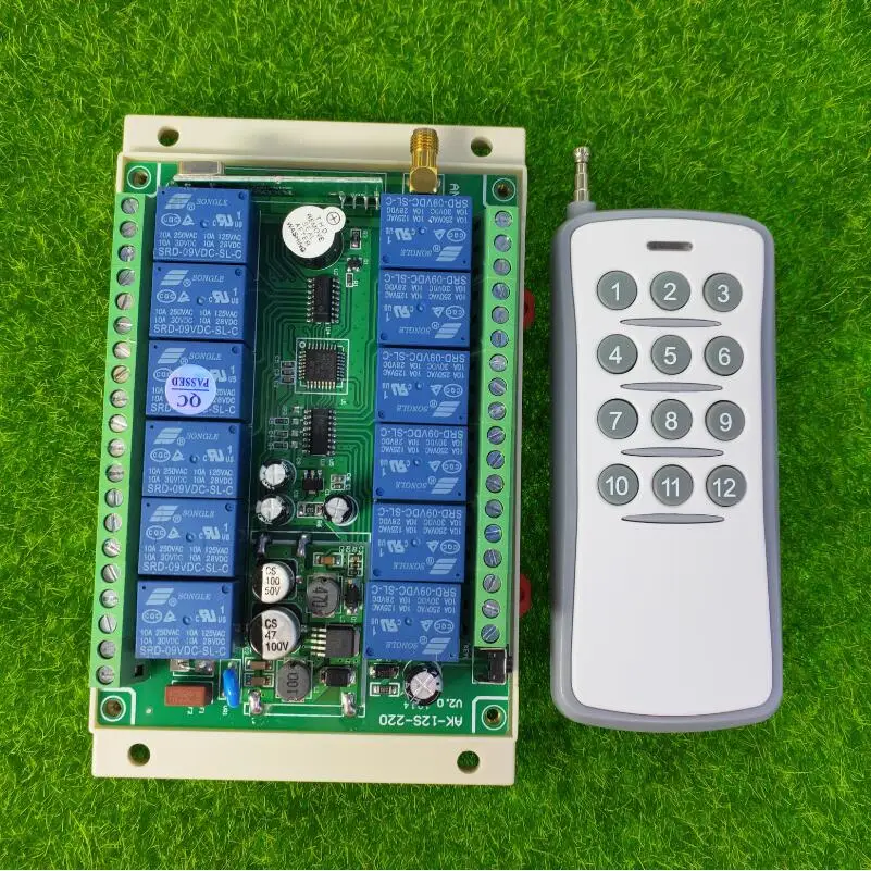 

universal DC 12V 24V 48V 10A 12CH Remote Control Switches Receiver& Transmitters 315mhz/433mhz power switch