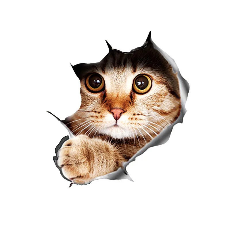 

15x 24cm Multiple Size Car Sticker 3D Pet Graphic Peep Brown Cat Car Window Car Waterproof Scuff Decorations Scratch Vinyl Decal