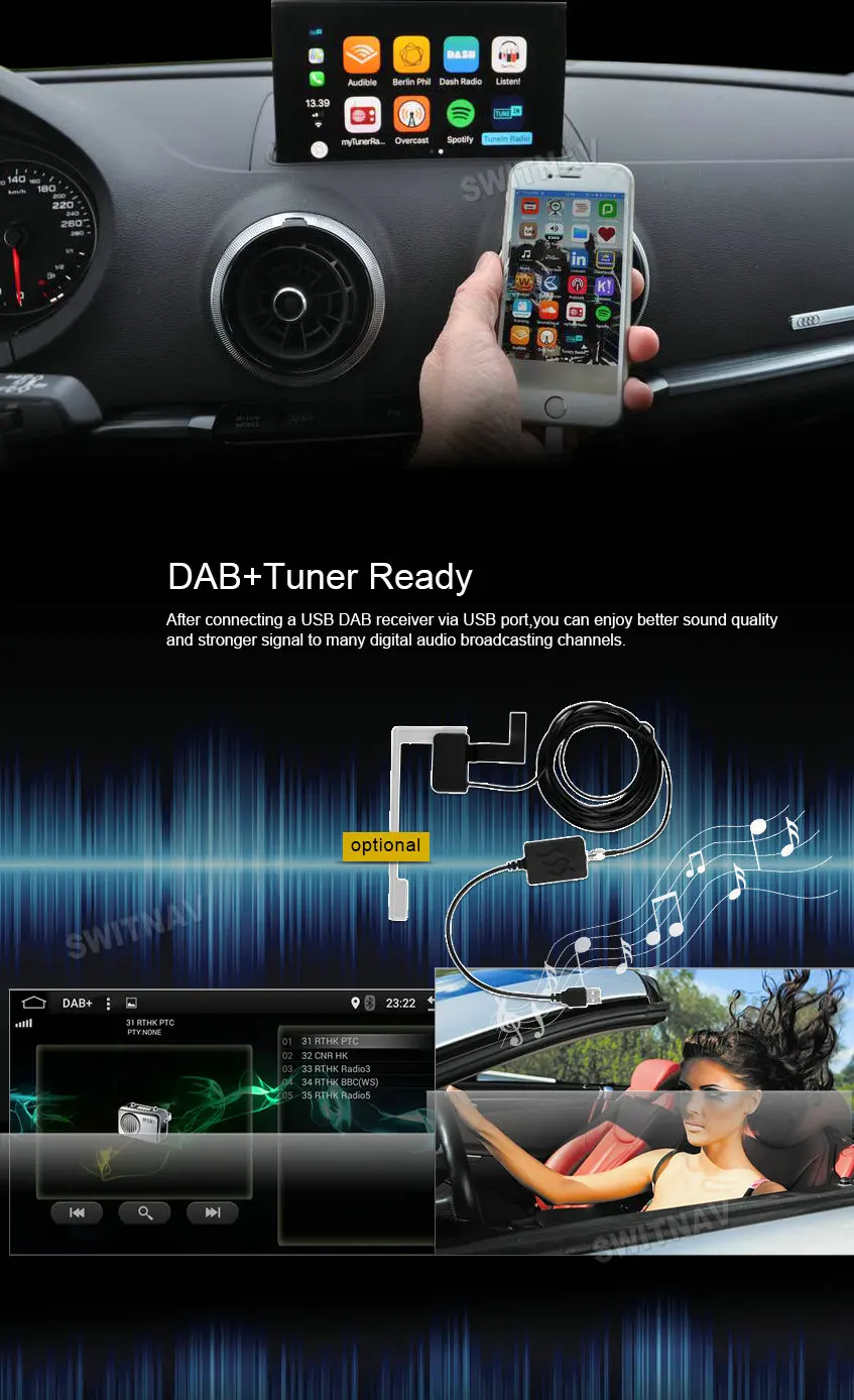 SWITNAV 4 Гб+ 32 ГБ Android 7,1 автомобильный dvd-плеер для A4L 2009-2012 Автомобильный мультимедийный Авто поддержка DVR wifi DAB OBD Автомобильный аудио gps