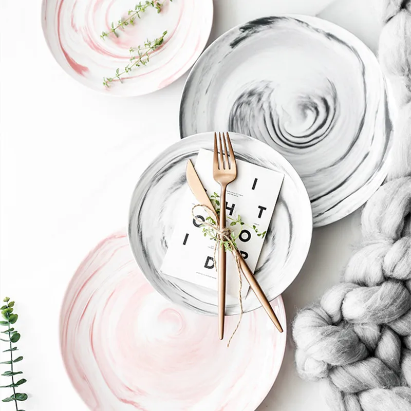 Креативная керамическая тарелка для завтрака Западная стейка торта домашняя