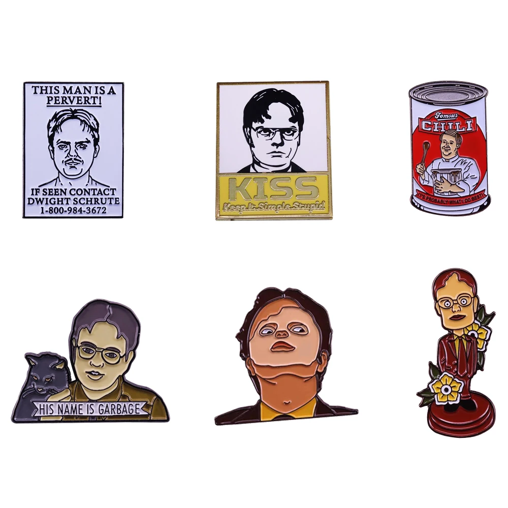 Эмалированная булавка Dwight Schrute Офисная брошь аксессуары для подарка