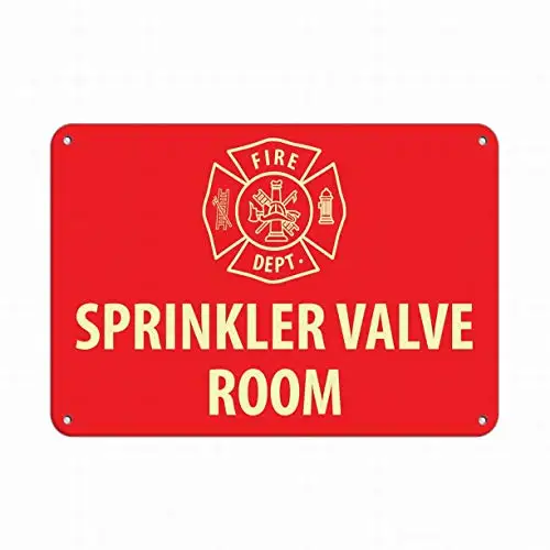 

Wall Signs Notice Warning Sign Decor 12x16 Tin Metal Signs Fire Dept. Sprinkler Valve Room Hazard Sign Fire Sign Safety Sign No